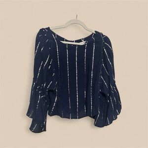 Floreat Navy and White Striped Blouse